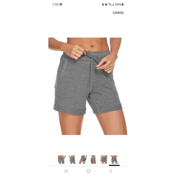 New XL Solatin Grey Lounge Shorts Comfy Pajama Bottoms with Pockets & Drawstring - Picture 4 of 6